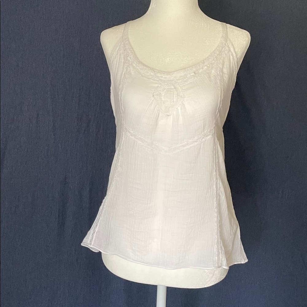Abercrombie & Fitch Sheer White Tank Top